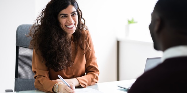A talent agent meeting a client.