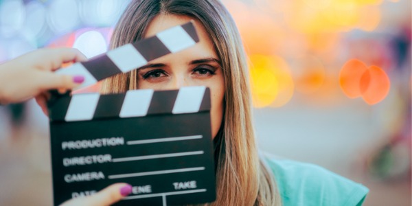 A commercial actor on set.