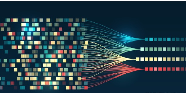 A graphic showing the concept of data analysis.